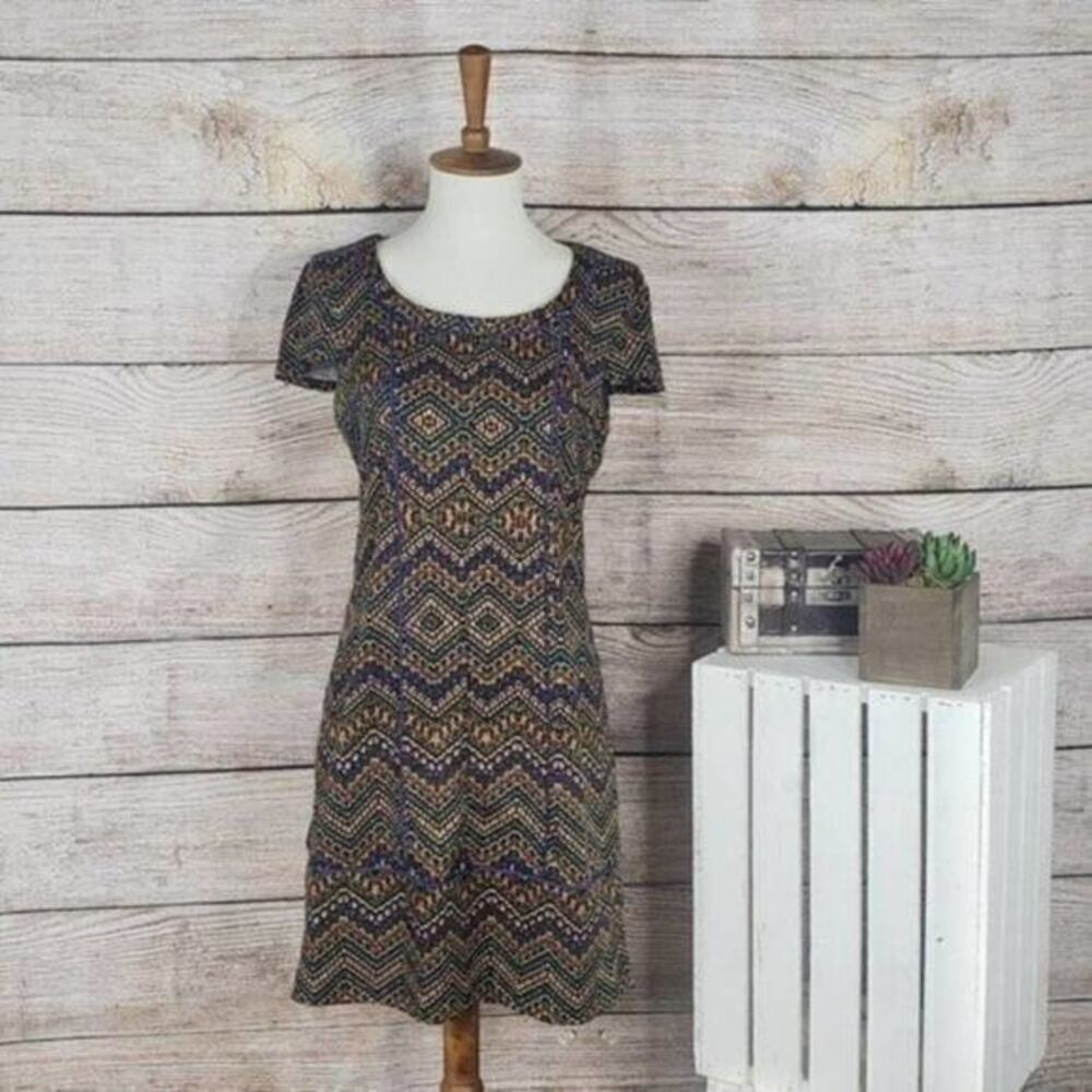 5/$25 Marc New York Geometric Piped Cap Sheath Dress Size 4